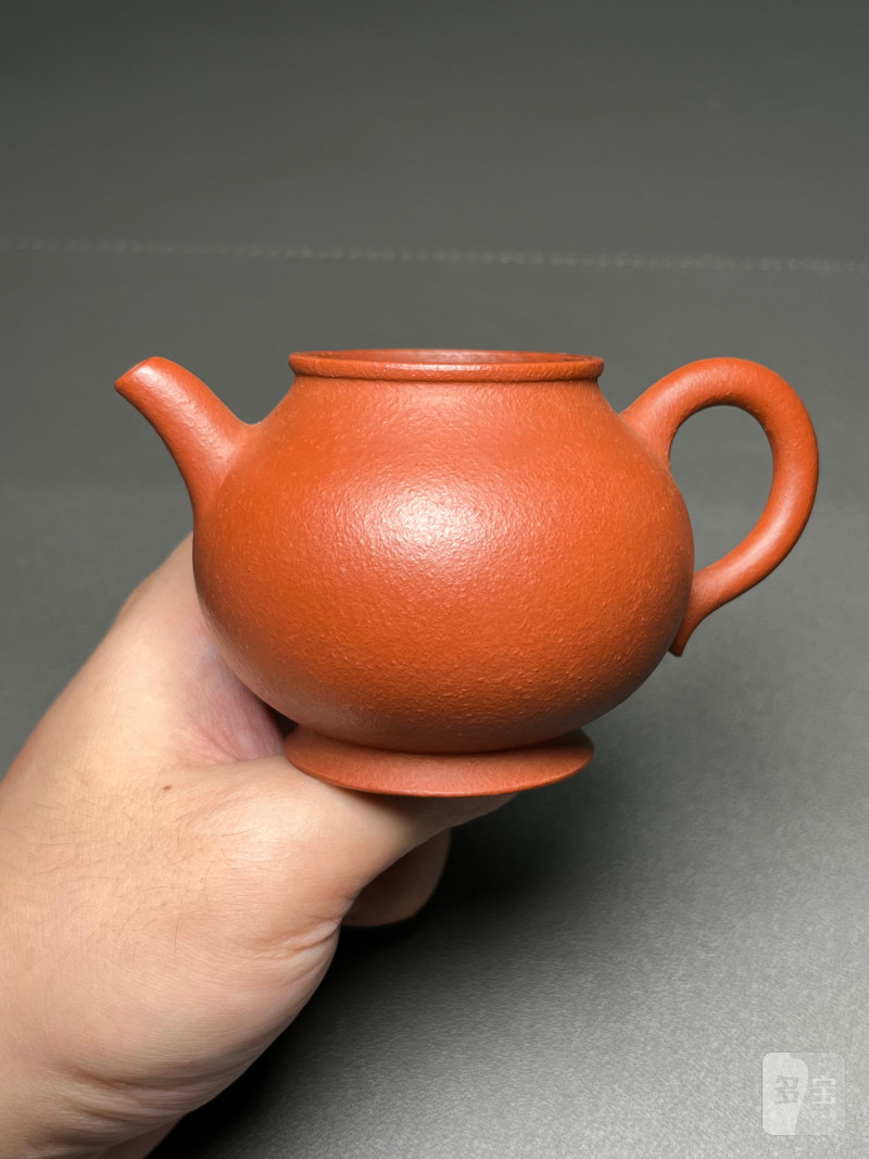 清晚期  “佐茶佑玉”款朱泥圆壶 - 图7